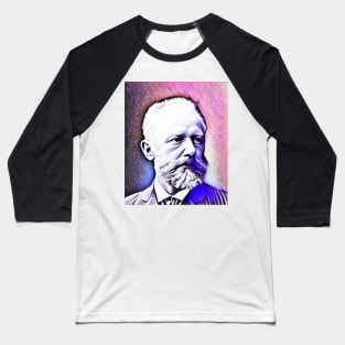 Pyotr Ilyich Tchaikovsky Pink Portrait | Pyotr Ilyich Tchaikovsky Artwork 7 Baseball T-Shirt